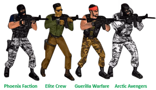 CS 1.6 terrorist player skins